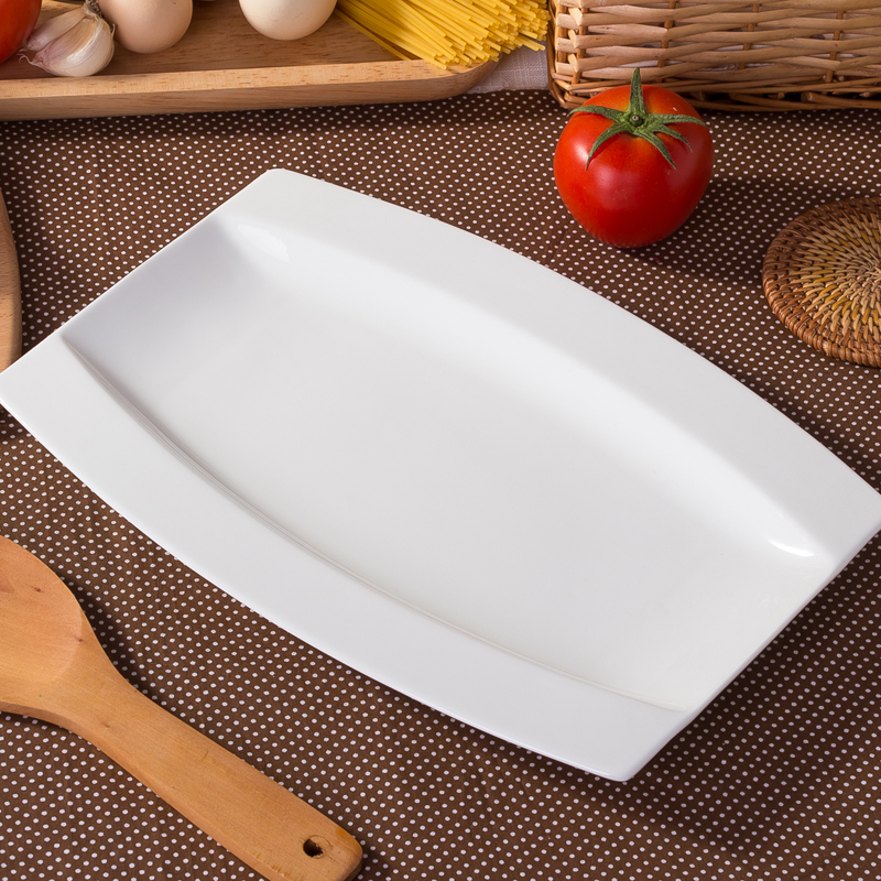 Irregular creative European - style move pure white ceramic household Japanese fish dish large ipads porcelain plate steamed fish dishes