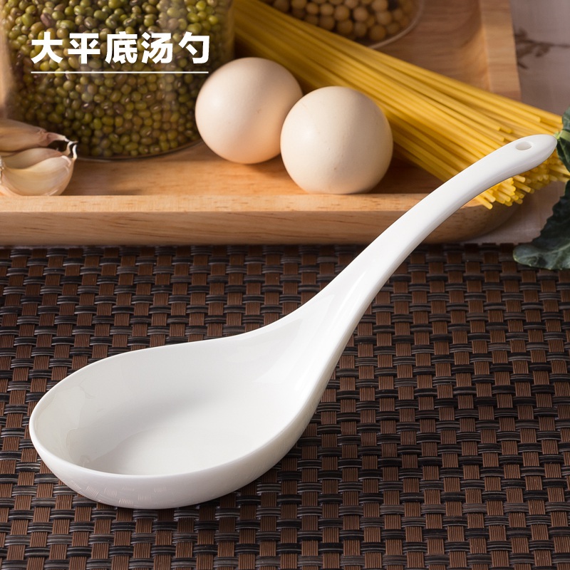 JingTianGe jingdezhen pure lead free ipads porcelain run son big spoon, round run rice spoon swans