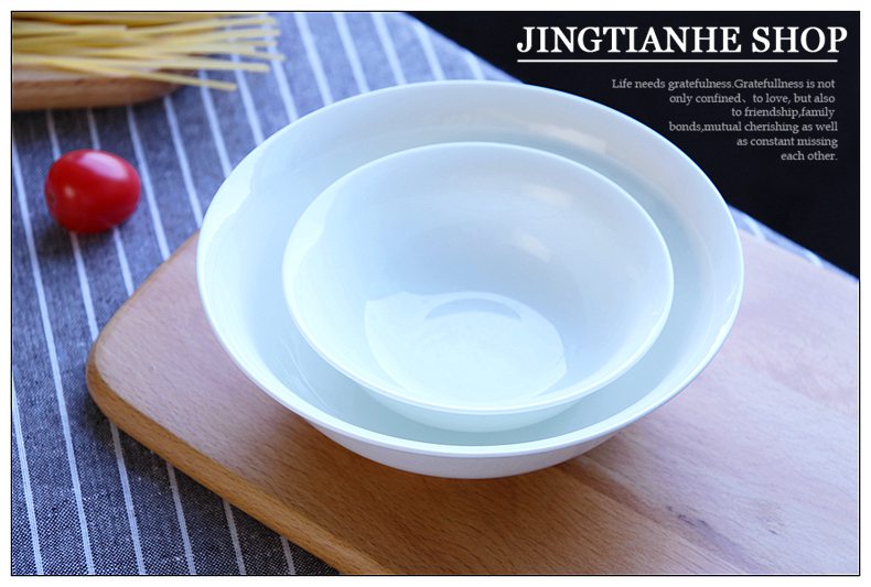 Jingdezhen trắng tinh xương hộ gia đình Trung Quốc bát nhỏ bát cá mập vây bát gốm bộ đồ ăn bát cơm lò vi sóng Trung Quốc bát khay gỗ đựng thức ăn