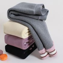 Girl Beats Bottom Pants Winter Plus Suede Thickened Pure Cotton Integrated Suede Pants Cashmere Foreign Air Wear Children Warm Pants