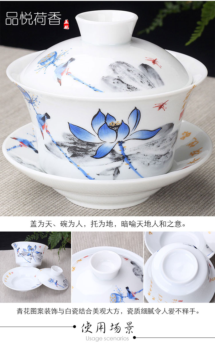 Firewood swirls white porcelain teapot only three tureen tea cups to use large single household kung fu tea set tea service