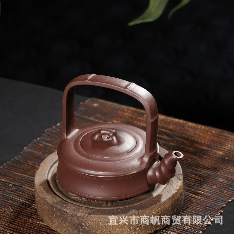 Leopard. Yixing it undressed ore bamboo girder purple clay pot of 390 ml hand kung fu tea tea portable pot