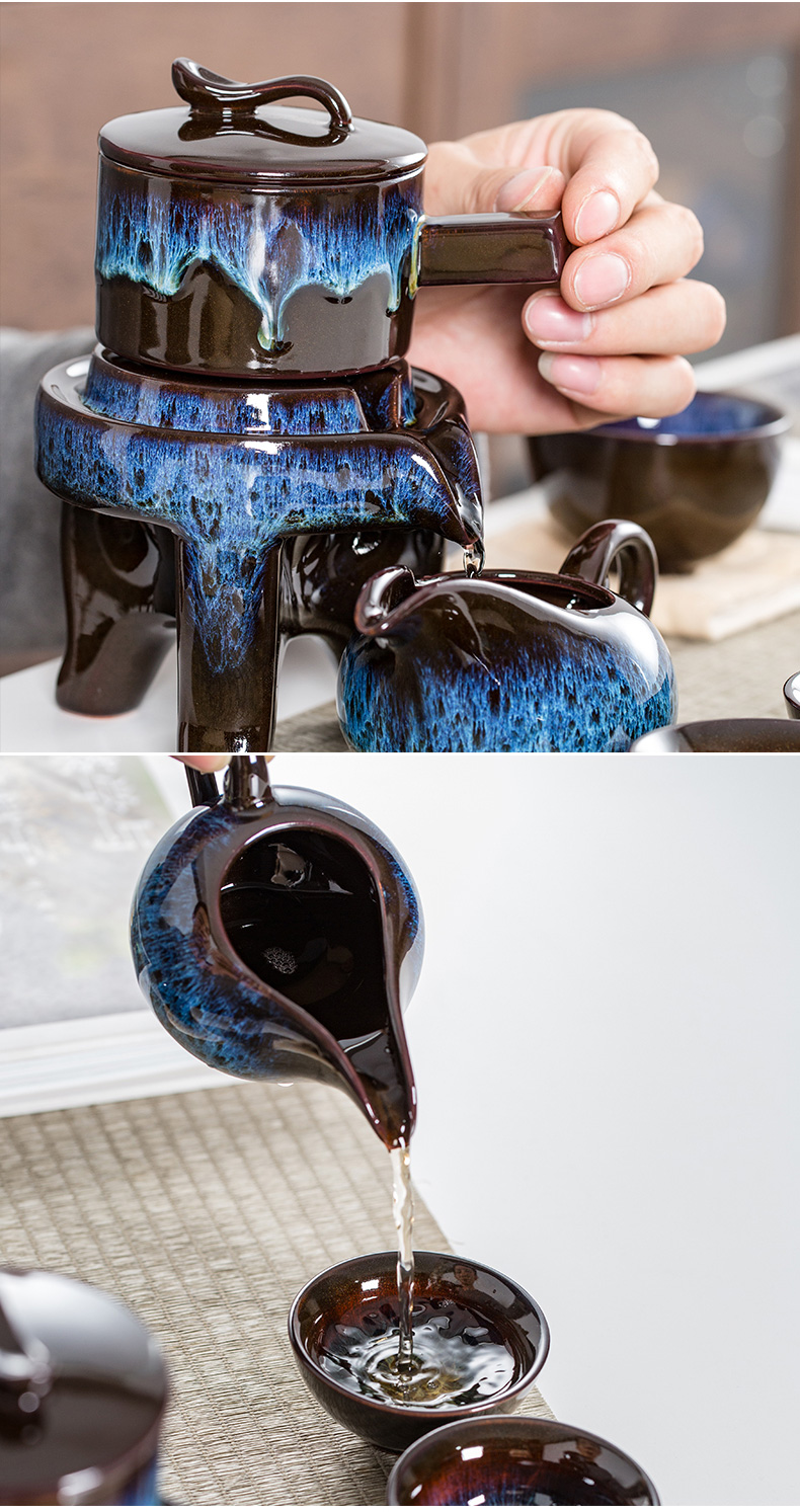 Leopard lam, up built light tea suit household temmoku glaze ceramic teapot masterpieces kung fu tea cup, tea