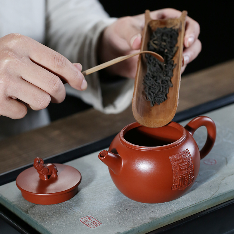 Leopard lam, gift yixing are it to pure manual xi shi the best kung fu undressed ore old purple clay teapot tea set