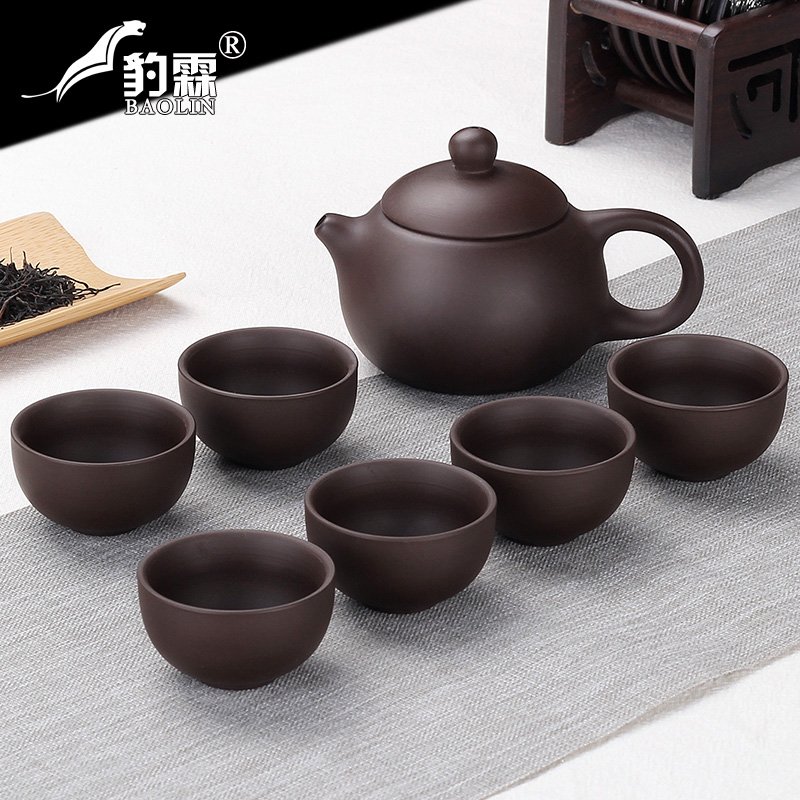 Leopard lam, violet arenaceous kung fu tea set of household ceramic tea cup small set of simple office contracted mini the teapot