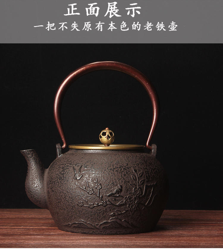 Leopard lam, pig iron pot of cast iron tea kettle Japanese household pure manual household electrical TaoLu kettle boil tea pot