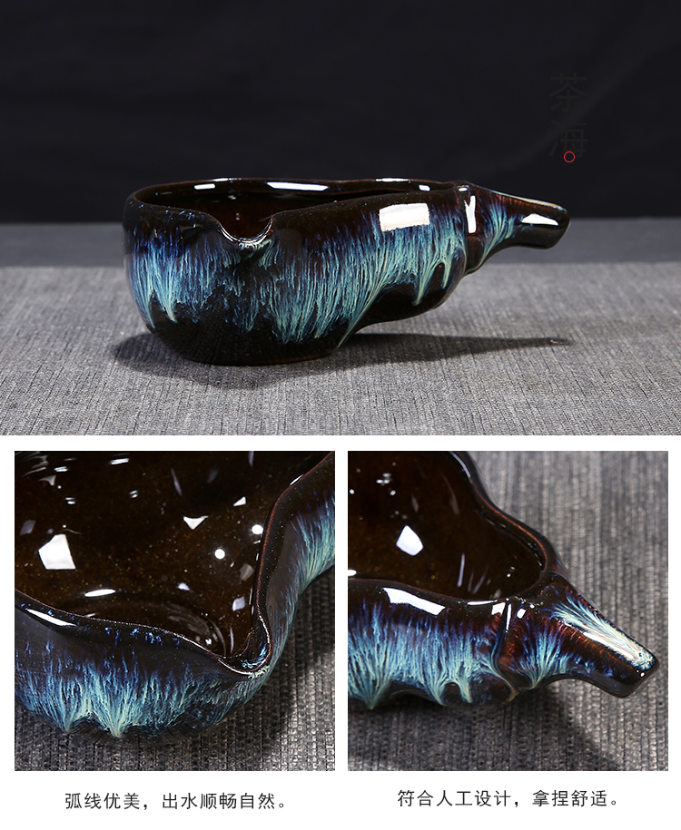 Leopard lam, up built light tea suit household temmoku glaze ceramic teapot masterpieces kung fu tea cup, tea