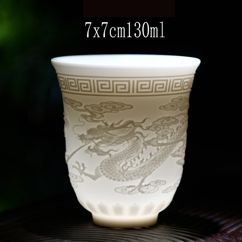 Leopard lam suet jade exquisite ceramic cups single CPU kung fu tea cup white porcelain lamp cup sample tea cup tea master list