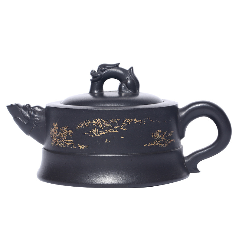 Leopard lam it yixing undressed ore sharply mud masters all hand yulong, daily home office receives a visitor pot of the teapot