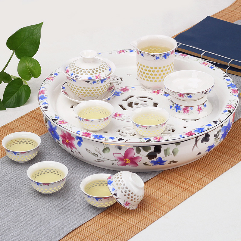Leopard lam, creative ceramic kung fu tea set tea tray household small tea saucer dish water contracted simple Japanese