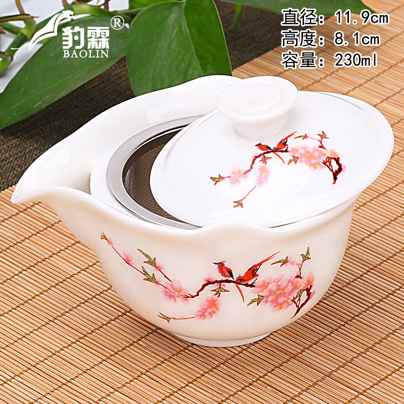 Thin body porcelain ultra - Thin tureen to use large single three cups to make tea white porcelain kung fu jingdezhen ceramic tea set