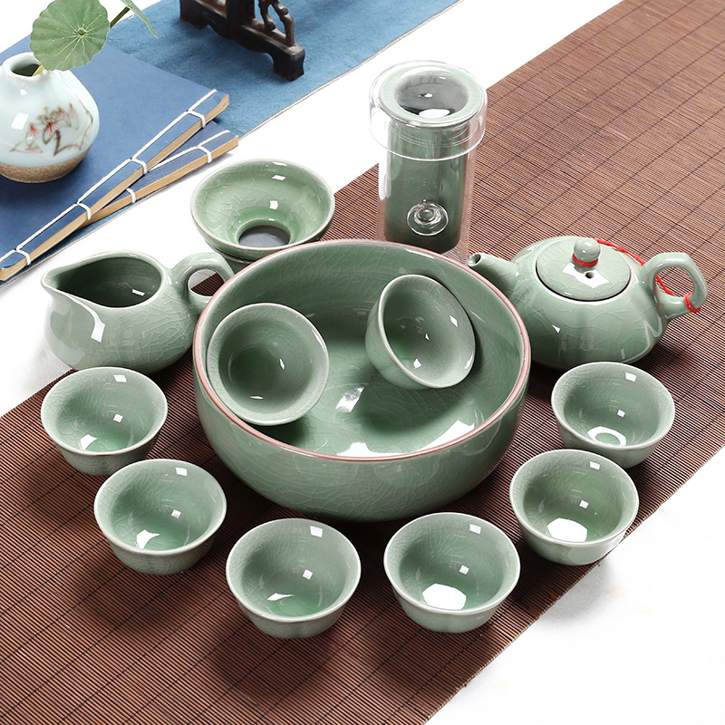 Leopard brother knows your up up kung fu tea set of household ceramic tea cup teapot tea that small sets of contracted and I