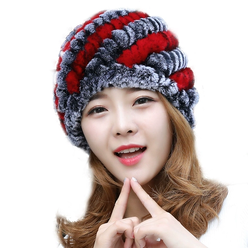 Настоящая выдра кроличья наклонная модель на косое узор осенью и зимой теплой дикая травяная шляпа модная, щедрая шляпа для взрослых круглые шляпы двойная бесплатная доставка