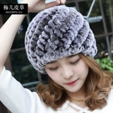 Настоящая выдра кроличья наклонная модель на косое узор осенью и зимой теплой дикая травяная шляпа модная, щедрая шляпа для взрослых круглые шляпы двойная бесплатная доставка