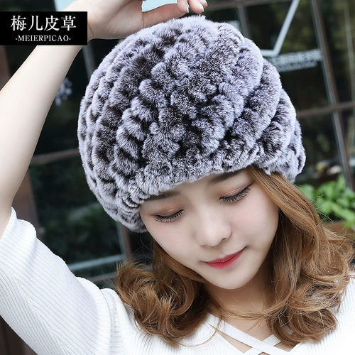 Настоящая выдра кроличья наклонная модель на косое узор осенью и зимой теплой дикая травяная шляпа модная, щедрая шляпа для взрослых круглые шляпы двойная бесплатная доставка