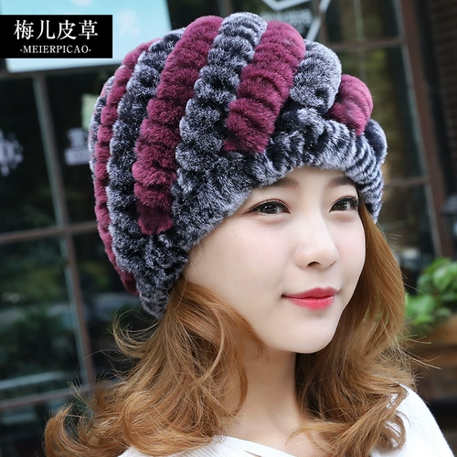 Настоящая выдра кроличья наклонная модель на косое узор осенью и зимой теплой дикая травяная шляпа модная, щедрая шляпа для взрослых круглые шляпы двойная бесплатная доставка