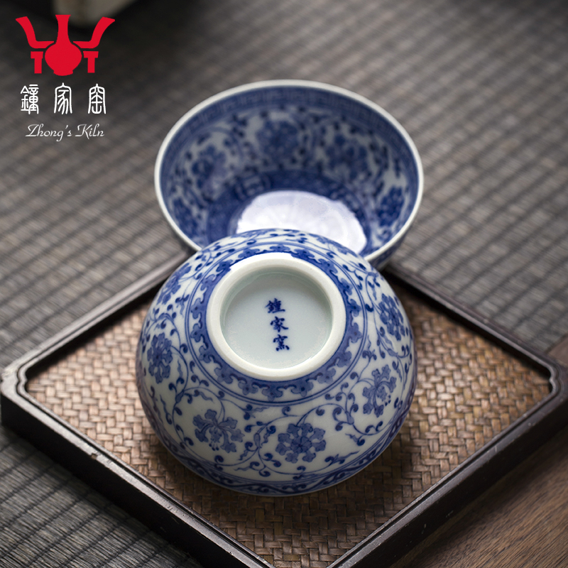 Clock home up porcelain maintain single cup cup kung fu tea master cup sample tea cup around branches of jingdezhen ceramic tea set