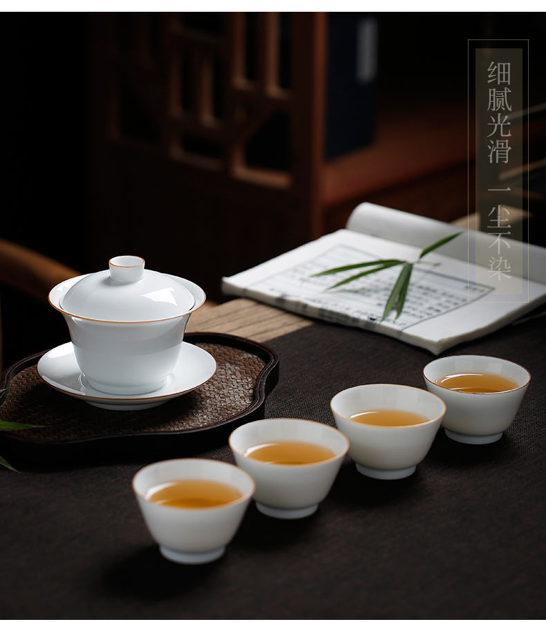 Clock home up jingdezhen thin body white porcelain cups single CPU master ceramic tea cup tea set personal cup private custom