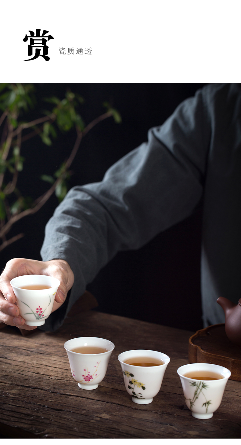 Clock home up noggin jingdezhen ceramic cups hand - made pastel by patterns master cup sample tea cup single CPU