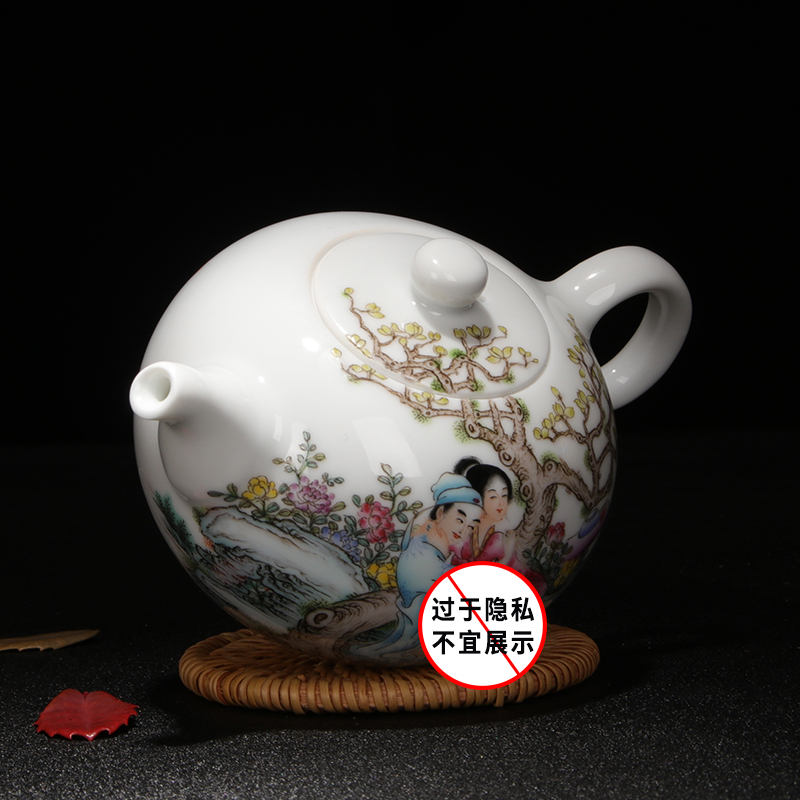 Jingdezhen chinaware sample tea cup hand - drawn characters powder enamel POTS all hand teapot kung fu tea pot