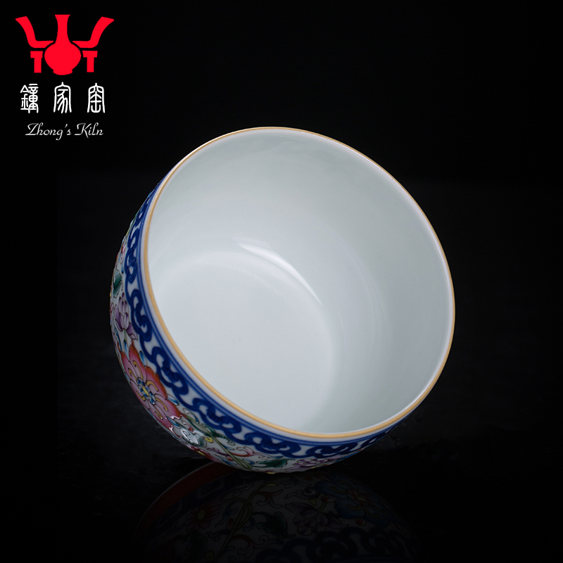 Clock home trade, one cup of jingdezhen blue and white enamel colors all hand pattern ceramic sample tea cup kung fu tea cups