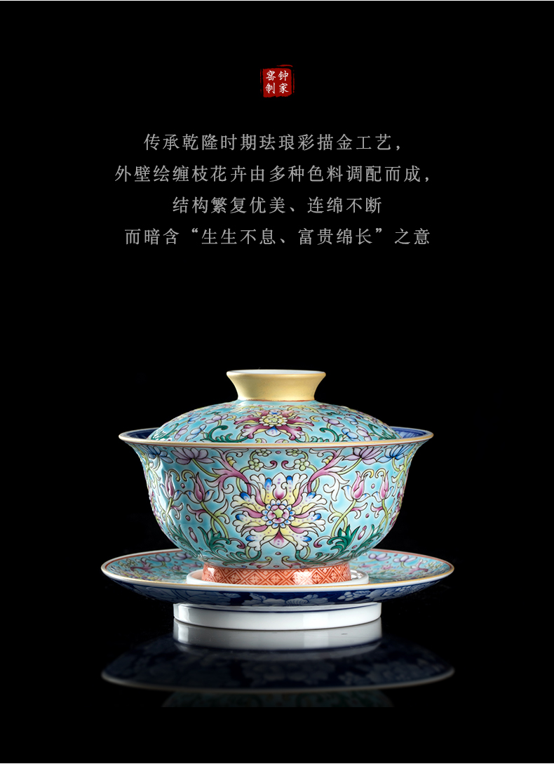 Clock home up with jingdezhen ceramic tureen bowl with a single hand colored enamel large with cover to cup tea bowl