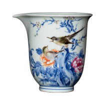 Zhong Jiayao Cercera Justice Cup Jingdezhen Area and Hand Painted Green Flowers and Flowers Birds Tya Sea