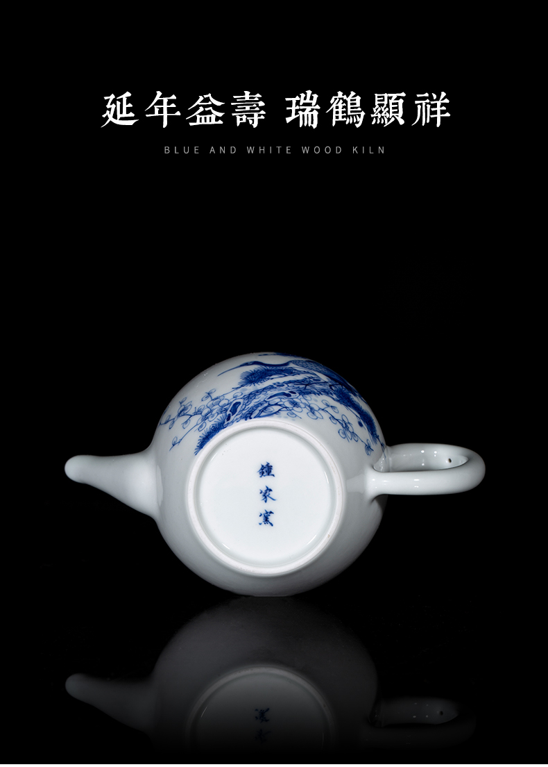 Clock home up jingdezhen porcelain ceramic teapot maintain single pot teapot kunfu tea teapot set loose crane, live