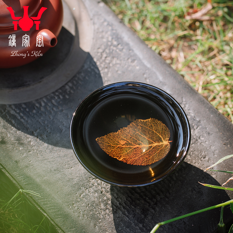 Clock home up konoha temmoku lamp that jizhou up built light tea tea service master cup bowl ceramics single CPU kung fu tea cups