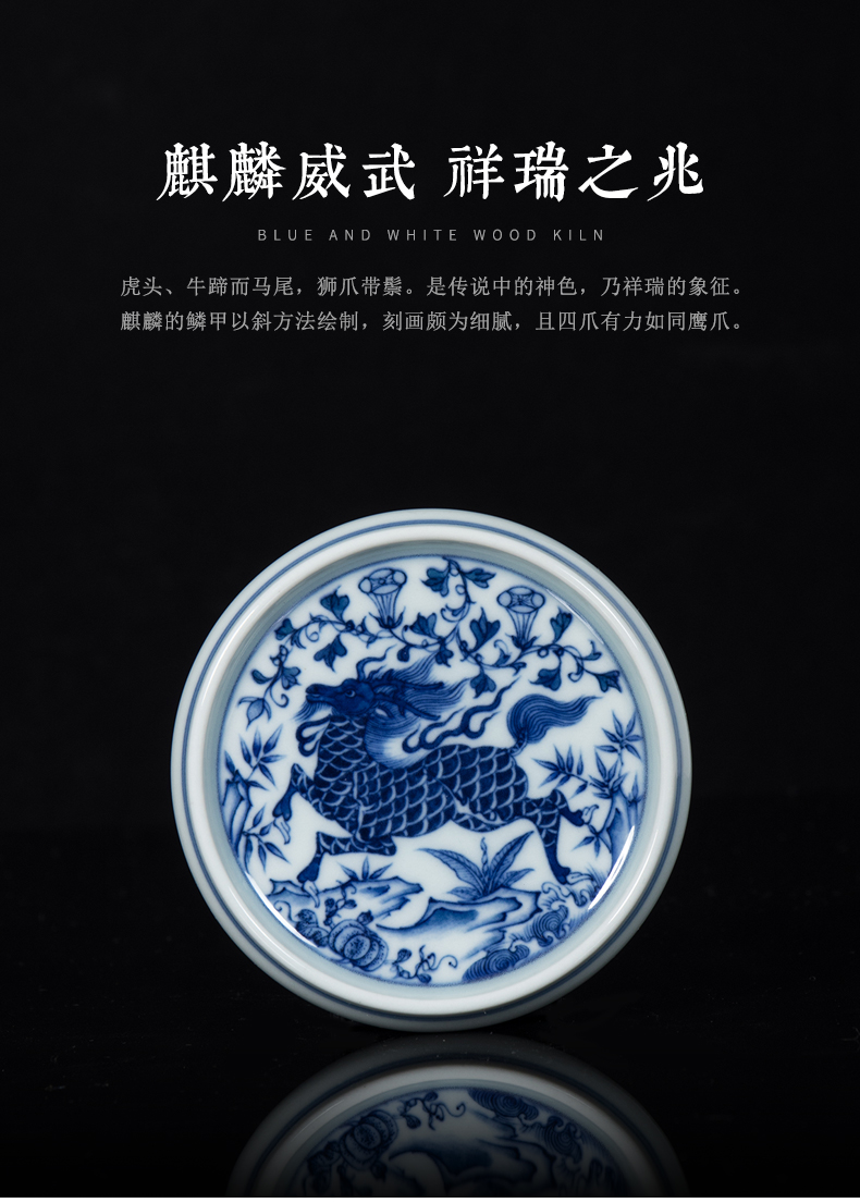 Clock home up ceramic maintain cover place jingdezhen blue and white lid hand - made cover kung fu tea accessories are it