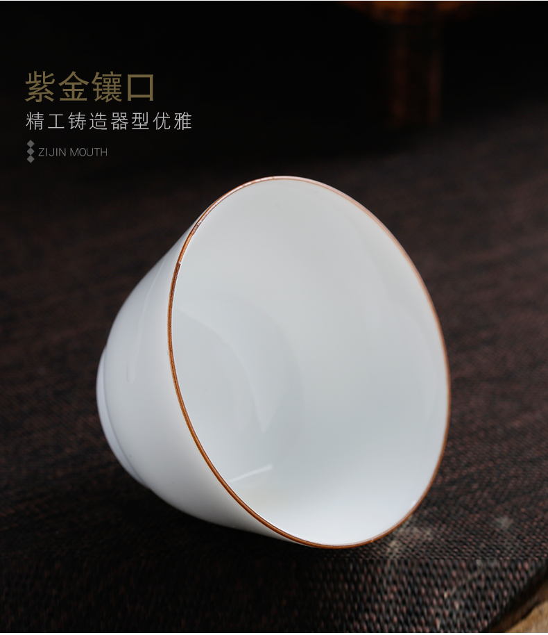 Clock home up jingdezhen thin body white porcelain cups single CPU master ceramic tea cup tea set personal cup private custom