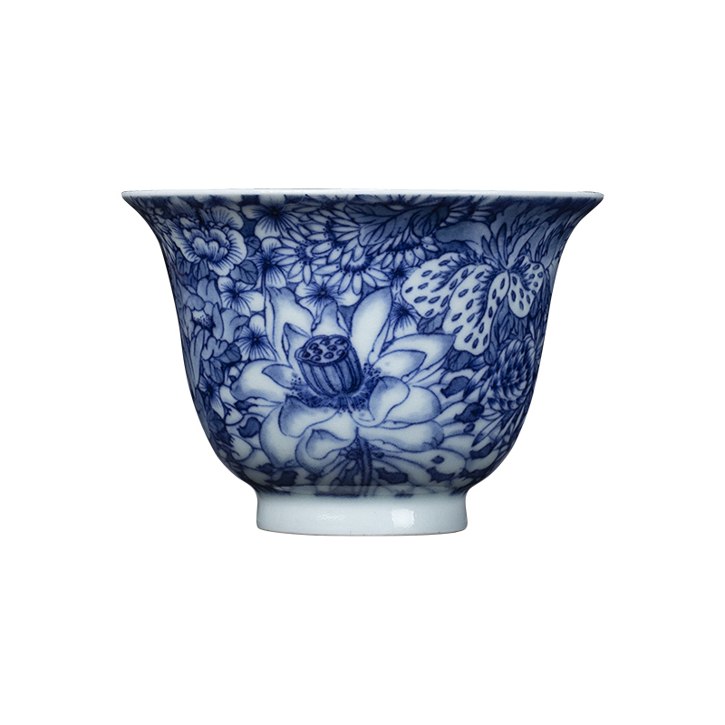 Clock home up cup masters cup hand - made maintain flower cup all hand bell jingdezhen blue and white porcelain tea cups