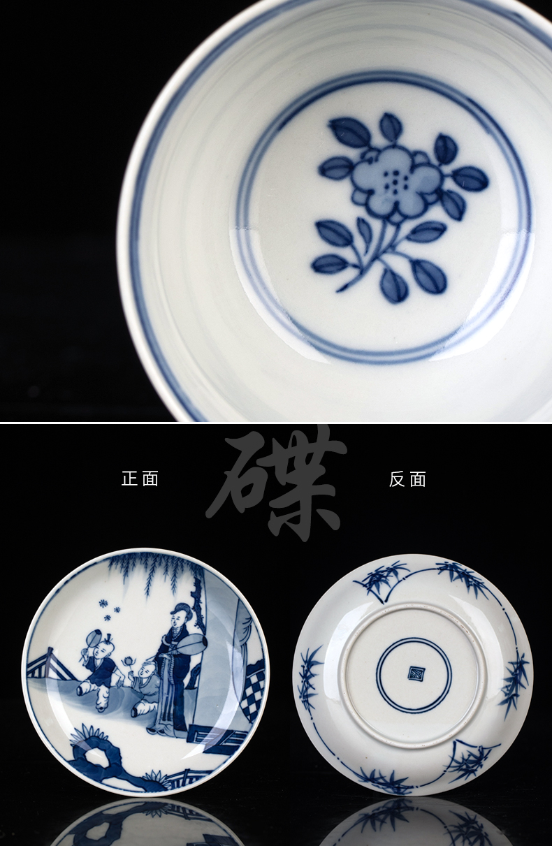 Antique clock home up jingdezhen blue and white set of cups and saucers manual hand - made creative masters cup a cup of tea with cups and saucers