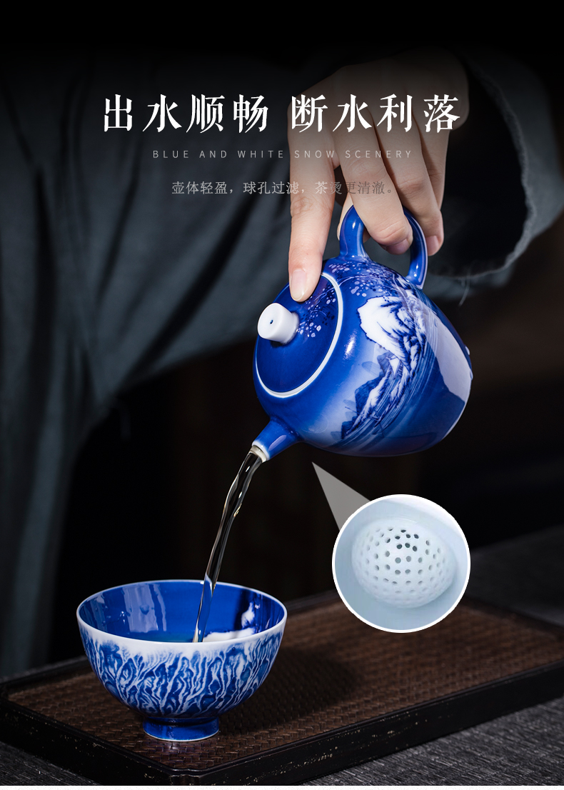 Clock home up with jingdezhen ceramic teapot manual hand - made porcelain kung fu tea set single pot wheel pot teapot