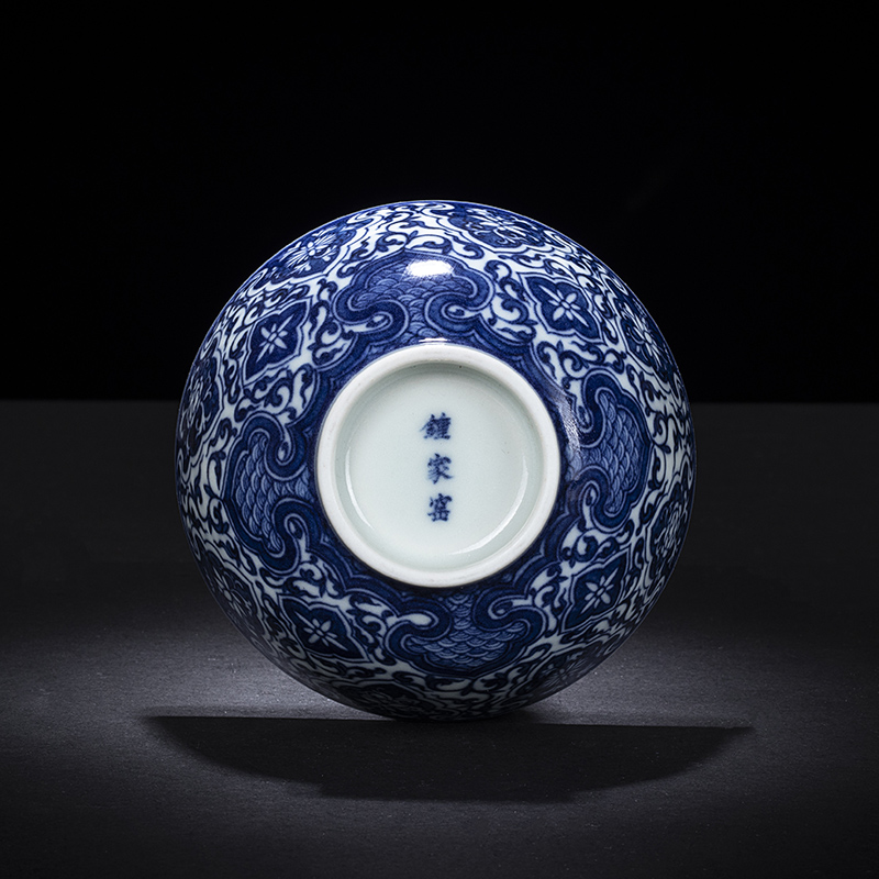 Clock home up at upstream of jingdezhen blue and white maintain hand - made master cup single CPU kung fu tea cups archaize porcelain bowl