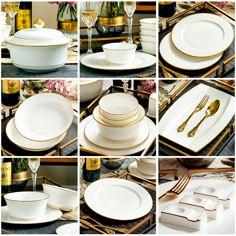 Up Phnom penh high - end dishes ipads China jingdezhen ceramics export simple dishes continental western tableware Korean desserts