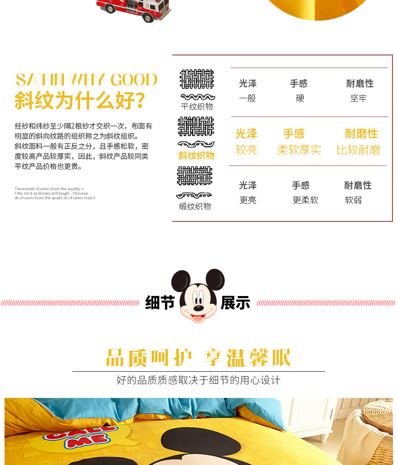 denim tất cả-bông trải giường ba mảnh vải quilt phim hoạt hình Disney Disney Mickey trẻ em - Bộ đồ giường bốn mảnh bộ chăn ga