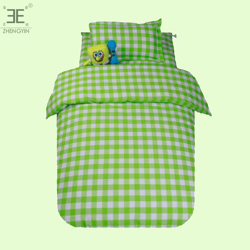 Green and white lattice Hangzhou Taoyuan Daguanyuan Shenhua Gongchen Bridge Dengyun China Normal University Bauhinia Children's quilt