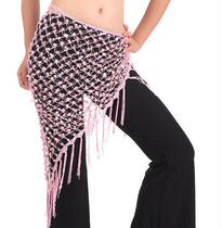 Belly dance waist chain waist towel clothing tassel hand hook mesh square piece Gong fish scale triangle towel factory production direct sales