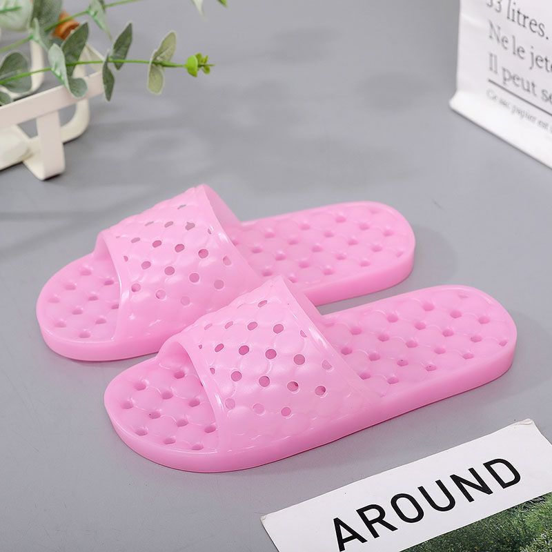 Bathroom shower home crystal slippers female summer couple plastic flat deodorant hole leaking sandals non-slip smelly man