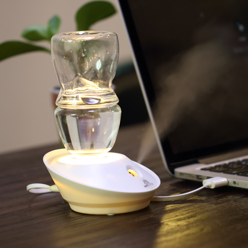 Fog Lotus USB Mini Desk Home Creative Fragrance Lavender Minimnet Red Water Bottle Seat Shake Led Humidifiers