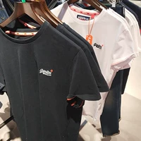 Superdry Хлопковая приятная телу футболка с коротким рукавом с круглым воротником, США, облегающий крой, (в наличии на складе)