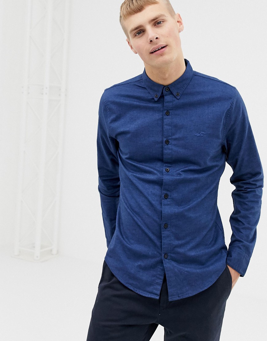 Hollister Chính hãng AF Mỹ HCO Seagull Mùa xuân và Mùa thu Nam Mới Áo sơ mi Oxford màu rắn Áo sơ mi dài tay - Áo áo sơ mi hàn quốc