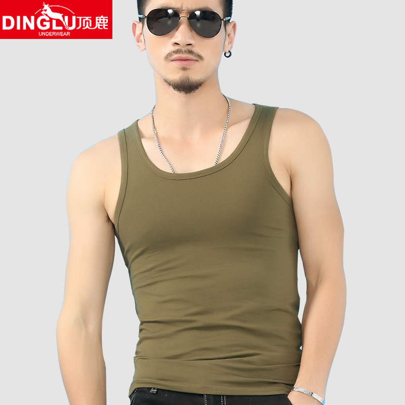 Male outwear ultra-thin wide shoulder breathable repairing type summer tide cotton vest lingerie men's vest basketball