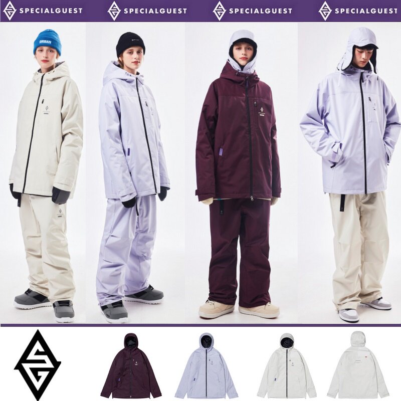 2223SPECIALGUEST Korean ski suit top waterproof wind hooded jacket men and women winter violet