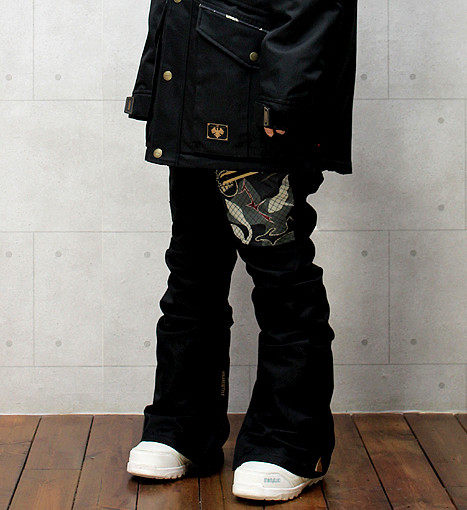 Special price HIKARU Korean ski pants sashimi waterproof and abrasion resistant micro-latte pants men and women single double board black parquet