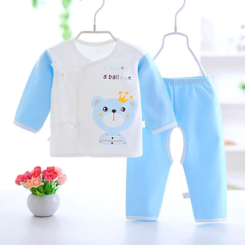 Trẻ sơ sinh vào mùa xuân và mùa thu tu sĩ quần áo quần áo cotton bé 6 bé đồ lót bộ 0 tuổi 3 tháng 1 mỏng mùa hè váy.