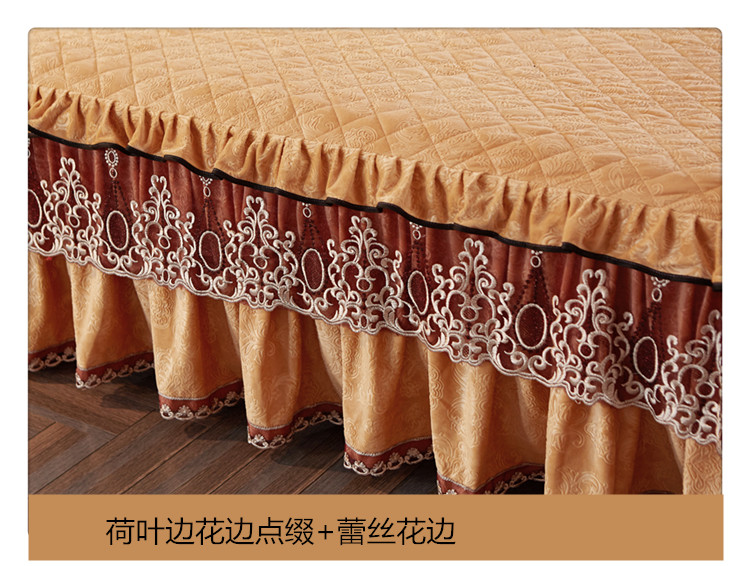Châu âu chần độn pha lê cashmere giường váy bốn mảnh đặt 1.5 m giường đôi bìa 4 piece set 1.8 m bộ đồ giường ấm chăn ga khách sạn
