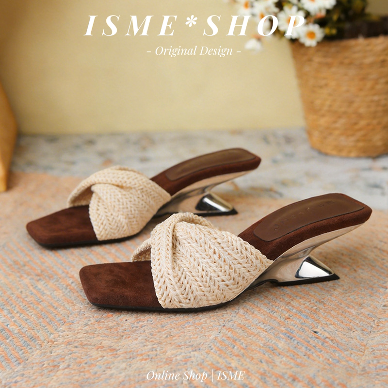Triangle Sandals, Mules with a Single Strap, 2026 Fashion Holiday Style, Summer Woven Outdoor Wear for Women, Paired with a Dress
