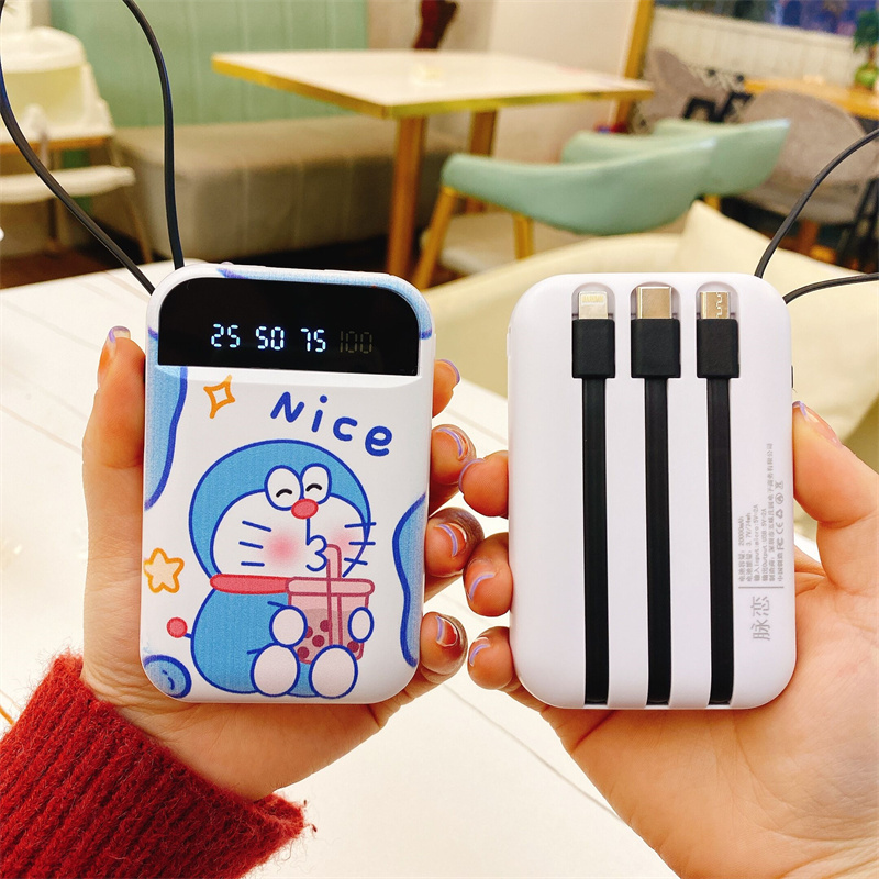 Fast charging with its own line mobile charging 20000 mAh small and portable large-capacity suitable for Apple Huawei mobile power supply
